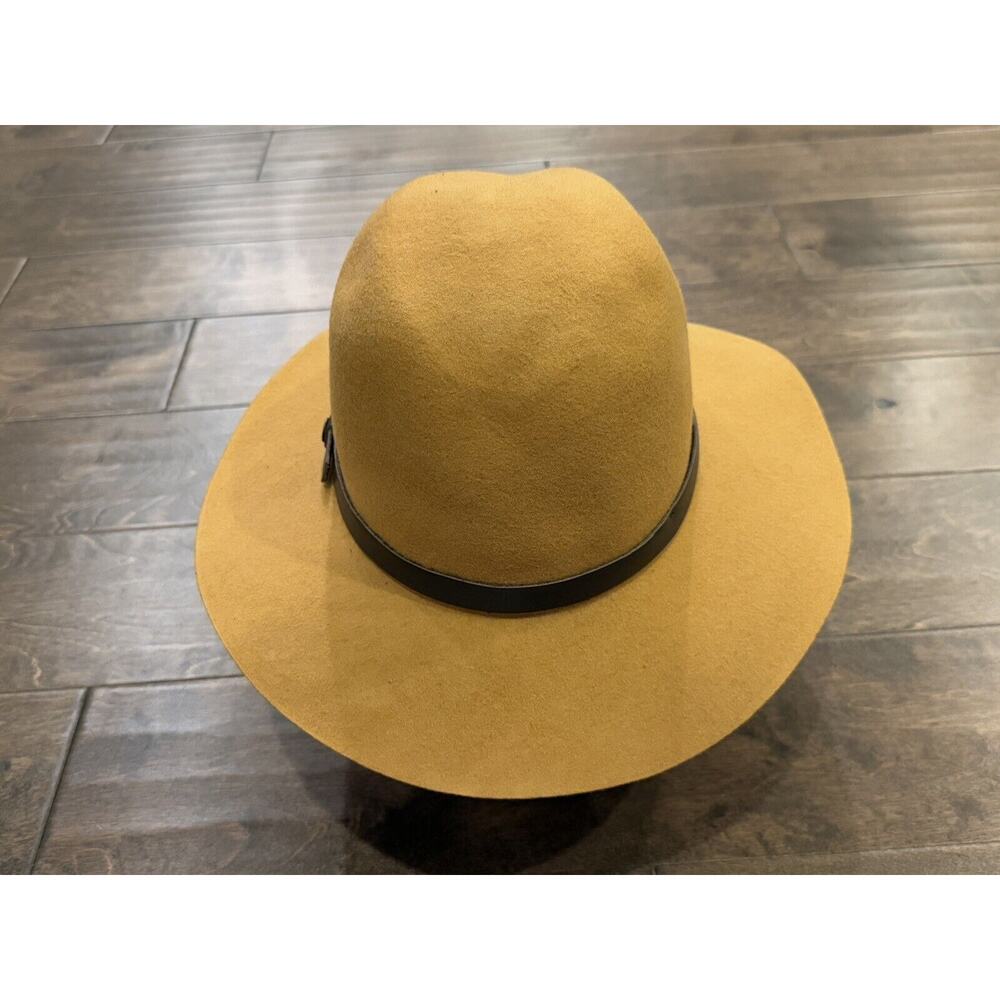 Goorin Bros Mens Mustard Wide Brim Wool Fedora Hat Size L LARGE 100-6772 - Picture 5 of 9